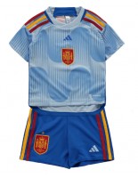 Španělsko Venkovní dres pro děti MS 2022 Krátký Rukáv (+ trenýrky)